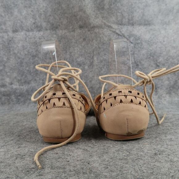 MIA Shoes Womens 7.5 Flats Norine Ankle Tie D'Orsay Cutout Fashion Almond Toe - Picture 5 of 15